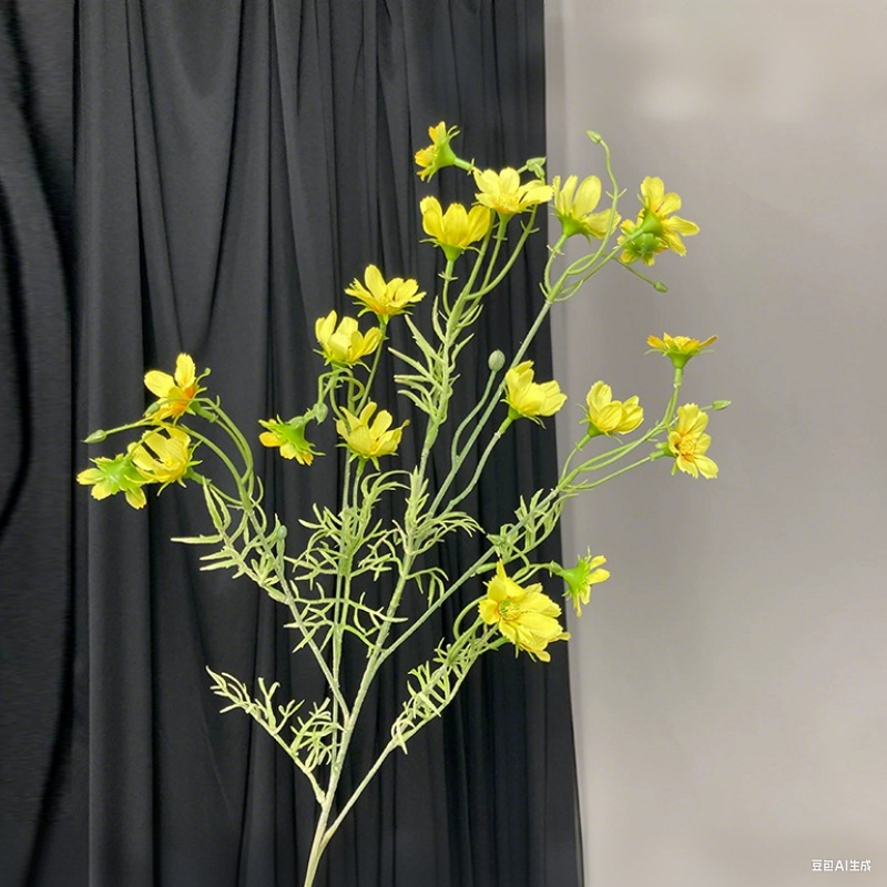 Tallos artificiales de 36.7" para jardín, balcón y terraza - Amarillo