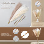 Pampas artificiales de 43" 3 piezas para bodas y eventos