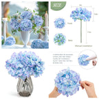 Hortensias artificiales 64 piezas para bodas y eventos - Naranja