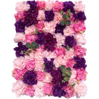 Peonías artificiales con resistencia a los rayos UV para jardín, balcón y terraza - Pack of 4 panels Morado
