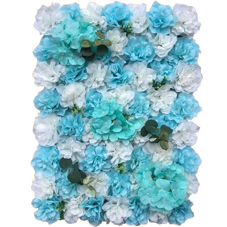 Peonías artificiales con resistencia a los rayos UV para jardín, balcón y terraza - Pack of 4 panels Azul