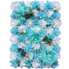 Peonías artificiales con resistencia a los rayos UV para jardín, balcón y terraza - Pack of 4 panels Azul