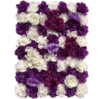 Rosas artificiales con resistencia a los rayos UV 12 piezas para jardín, balcón y terraza - Case of 3 packs (total of 12 wall mat panels) Azul/blanco
