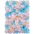 Rosas artificiales con resistencia a los rayos UV 12 piezas para jardín, balcón y terraza - Case of 3 packs (total of 12 wall mat panels) Blanco