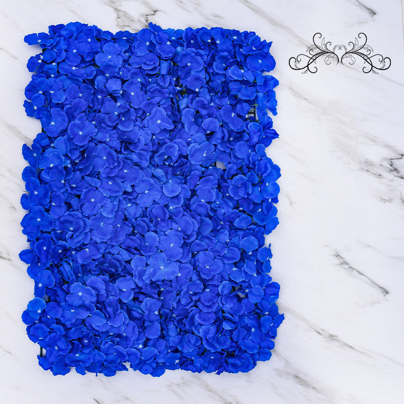 Hortensias artificiales con resistencia a los rayos UV para jardín, balcón y terraza - Pack of 4 panels Azul claro