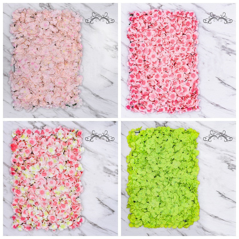 Hortensias artificiales con resistencia a los rayos UV para jardín, balcón y terraza - Pack of 4 panels Blanco