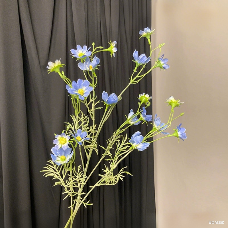 Tallos artificiales de 36.7" para jardín, balcón y terraza - Azul