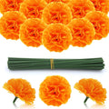 Cabezas de flores artificiales de 2" x 2" 50 piezas para bodas y eventos - Naranja