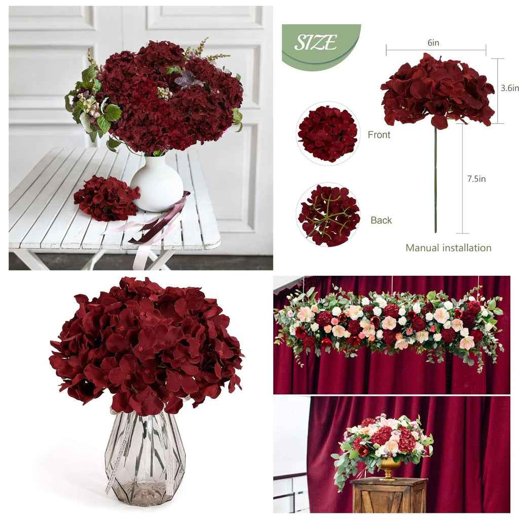 Hortensias artificiales 64 piezas para bodas y eventos - Champán