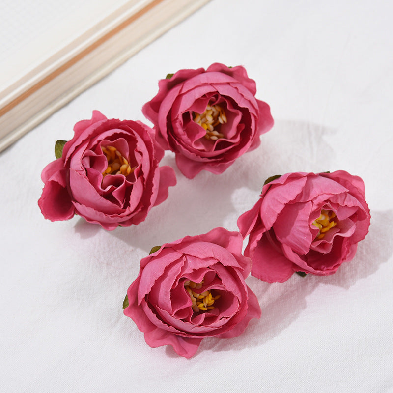 Rosas artificiales de 2" x 2" 50 piezas para bodas y eventos - Blanco