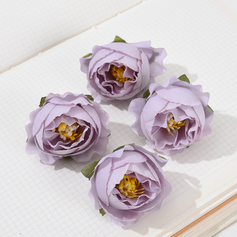 Rosas artificiales de 2" x 2" 50 piezas para bodas y eventos - Amarillo/rosa