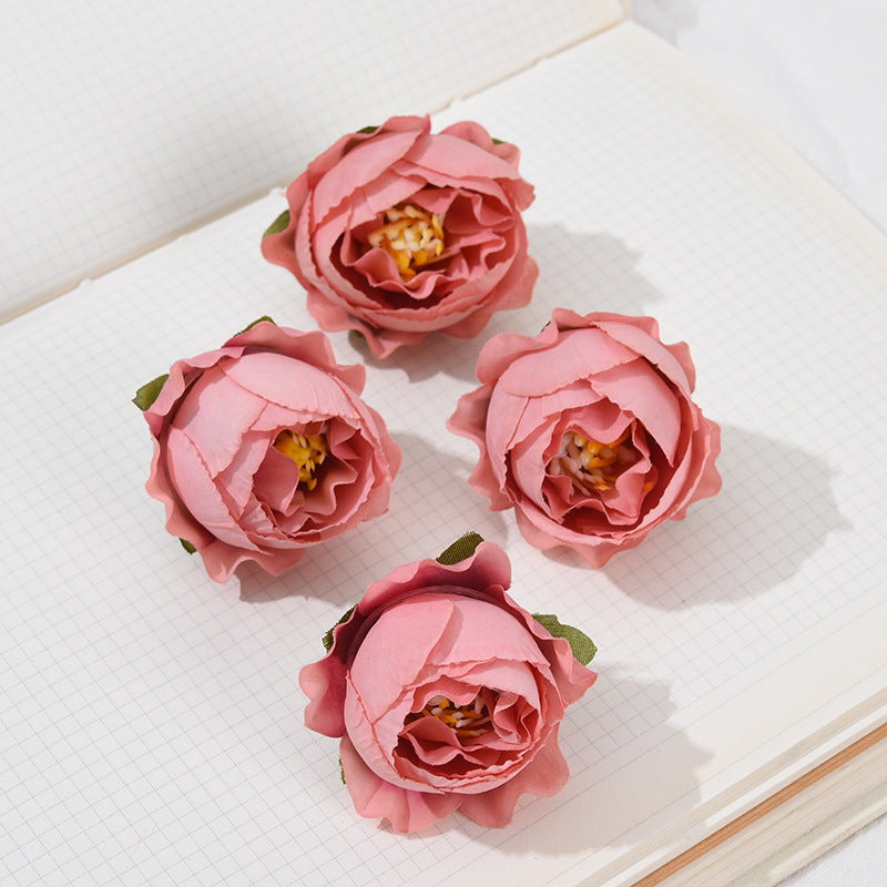 Rosas artificiales de 2" x 2" 50 piezas para bodas y eventos - Dark rojo