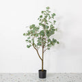 Eucalipto artificial con resistencia a los rayos UV para jardín, balcón y terraza - 5ft