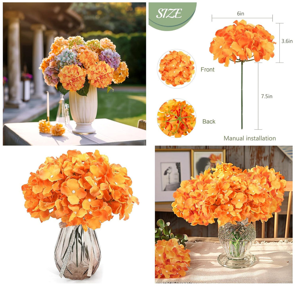 Hortensias artificiales 64 piezas para bodas y eventos - Rojo