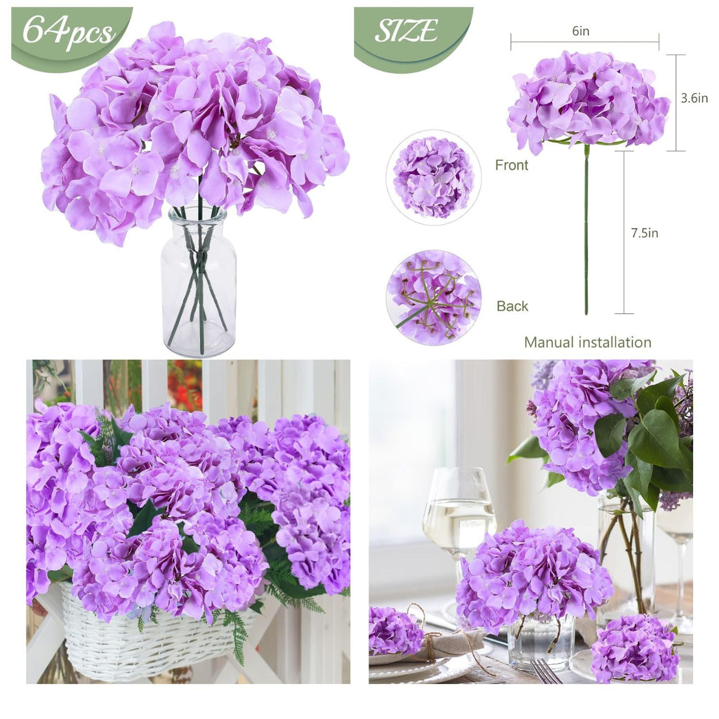 Hortensias artificiales 64 piezas para bodas y eventos