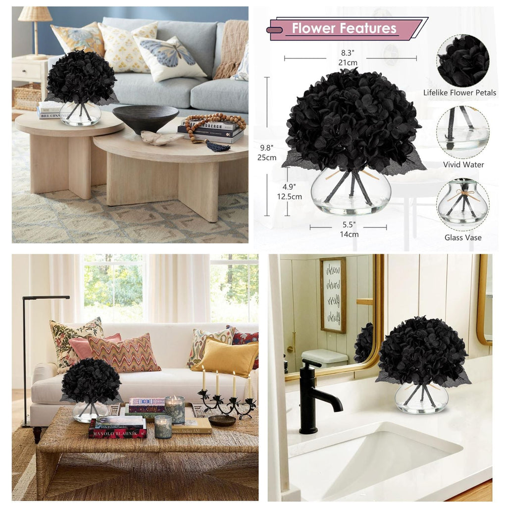 Hortensias artificiales para decoración de interiores - Dark verde