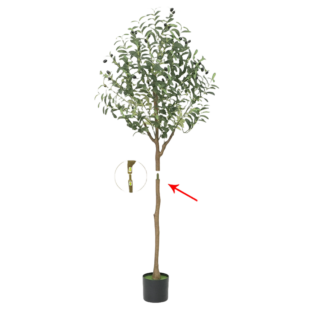 Olivo artificiales con resistencia a los rayos UV 2 piezas para jardín, balcón y terraza