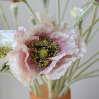 Amapolas artificiales de 25.5" para bodas y eventos - Rosa intenso/blanco