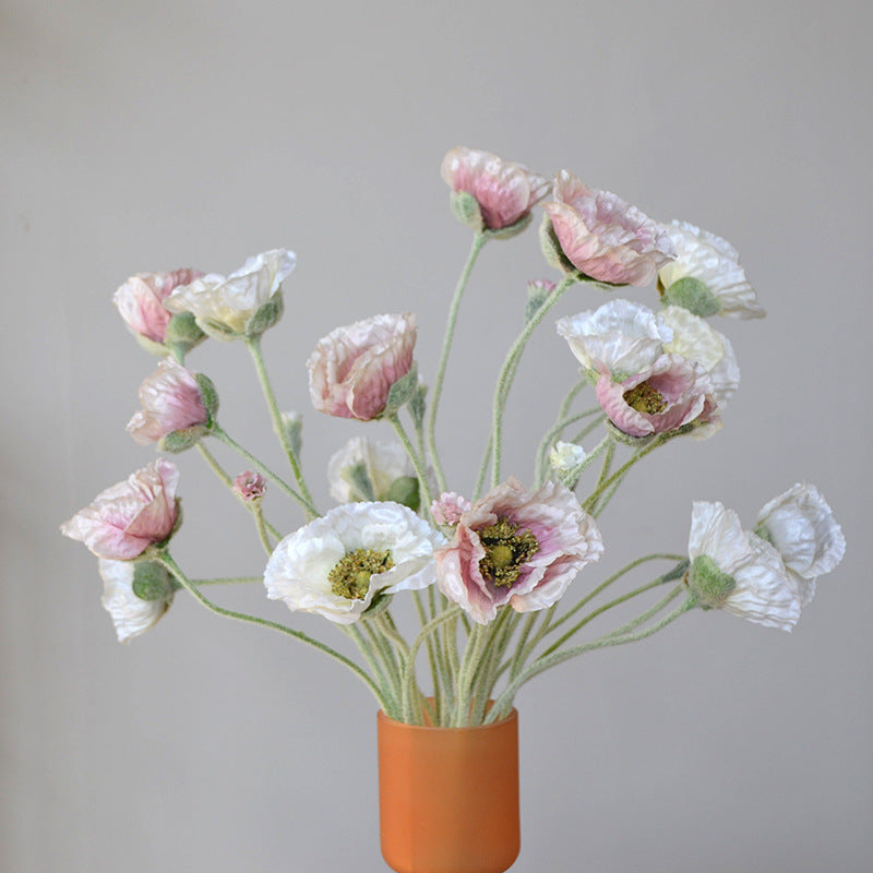 Amapolas artificiales de 25.5" para bodas y eventos - Azul