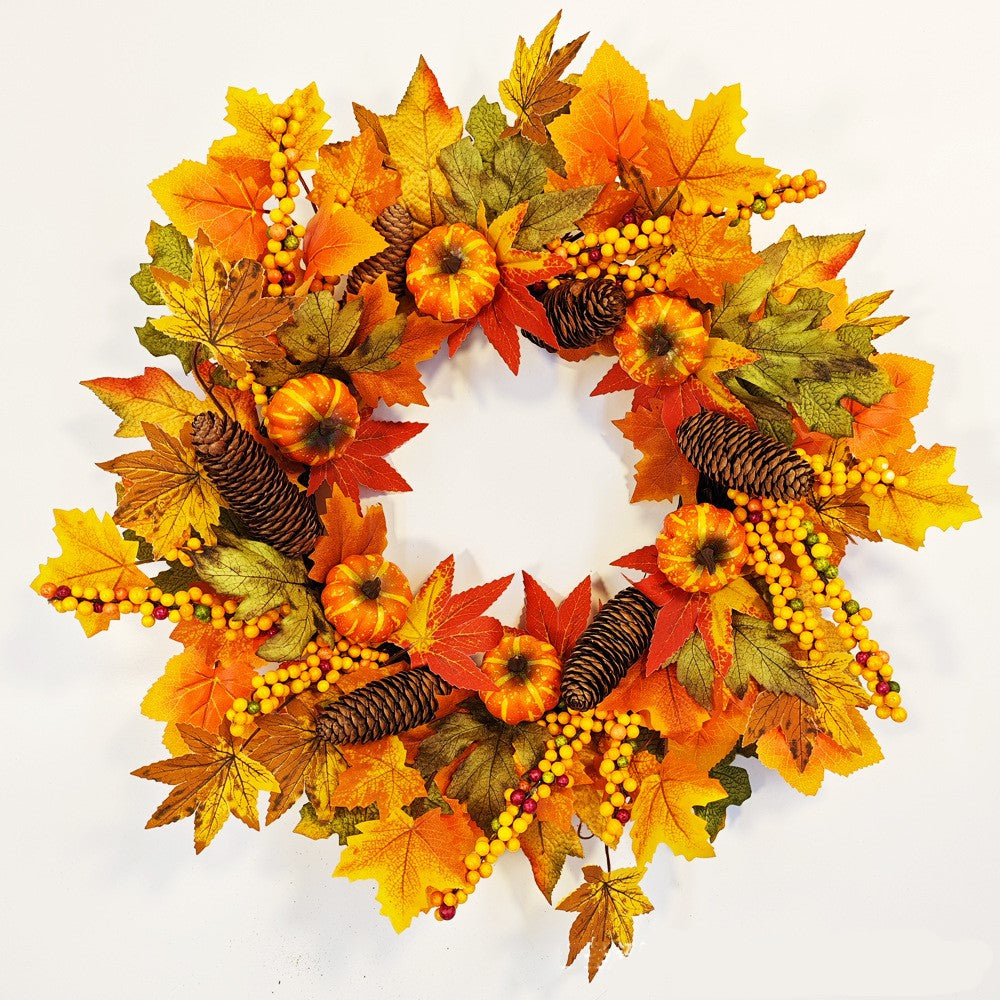 Calabazas artificiales de 19" x 19" para decoración de interiores - Naranja 19.6"