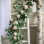 Rosas artificiales con resistencia a los rayos UV de 68" x 10" 2 piezas para jardín, balcón y terraza - Morado