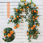 Rosas artificiales con resistencia a los rayos UV de 68" x 10" 2 piezas para jardín, balcón y terraza