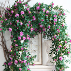 Rosas artificiales con resistencia a los rayos UV de 68" x 10" 2 piezas para jardín, balcón y terraza - Naranja