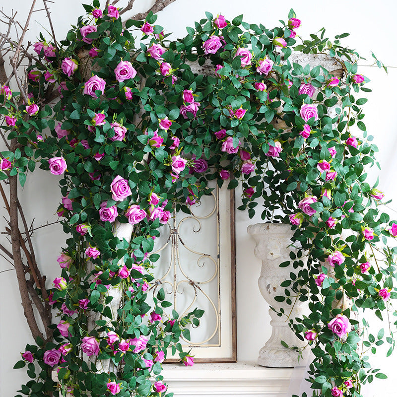 Rosas artificiales con resistencia a los rayos UV de 68" x 10" 2 piezas para jardín, balcón y terraza - Naranja