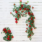 Rosas artificiales con resistencia a los rayos UV de 68" x 10" 2 piezas para jardín, balcón y terraza