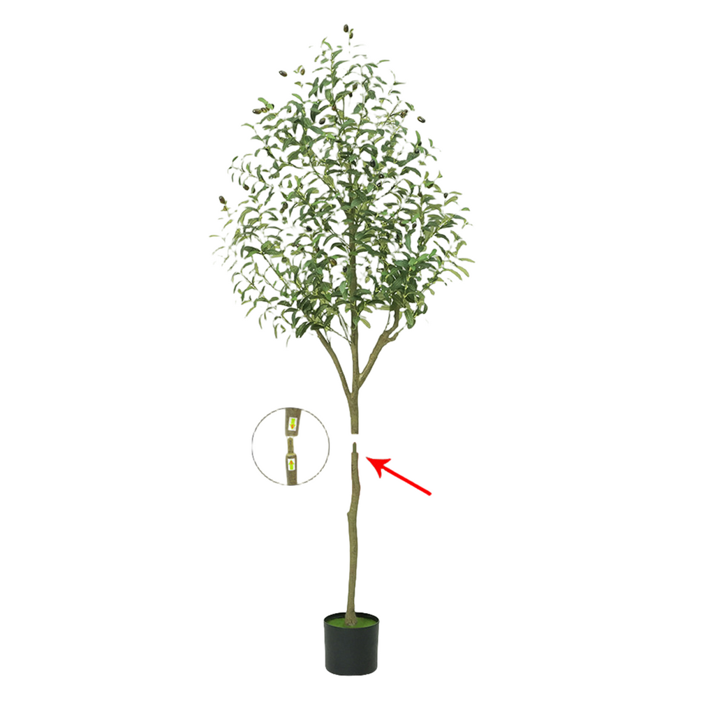 Olivo artificiales con resistencia a los rayos UV 2 piezas para jardín, balcón y terraza