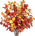Eucalipto artificial de 32" x 15" 6 piezas para bodas y eventos - Naranja/amarillo/rojo