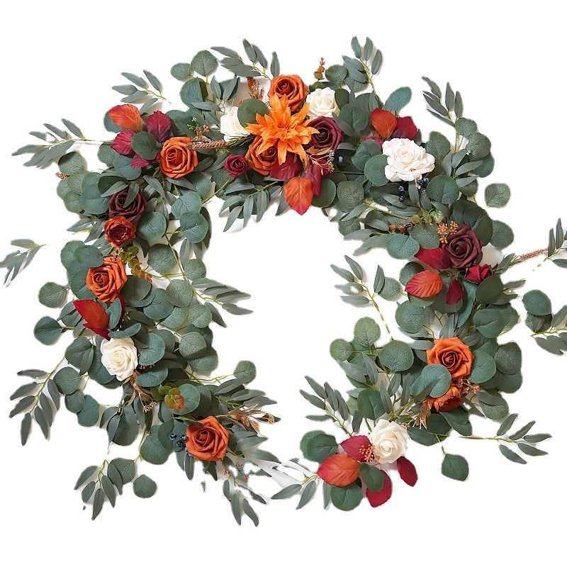 Peonías artificiales de 70" x 12" para bodas y eventos - Naranja/blanco