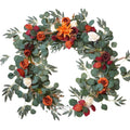 Peonías artificiales de 70" x 12" para bodas y eventos - Naranja/blanco