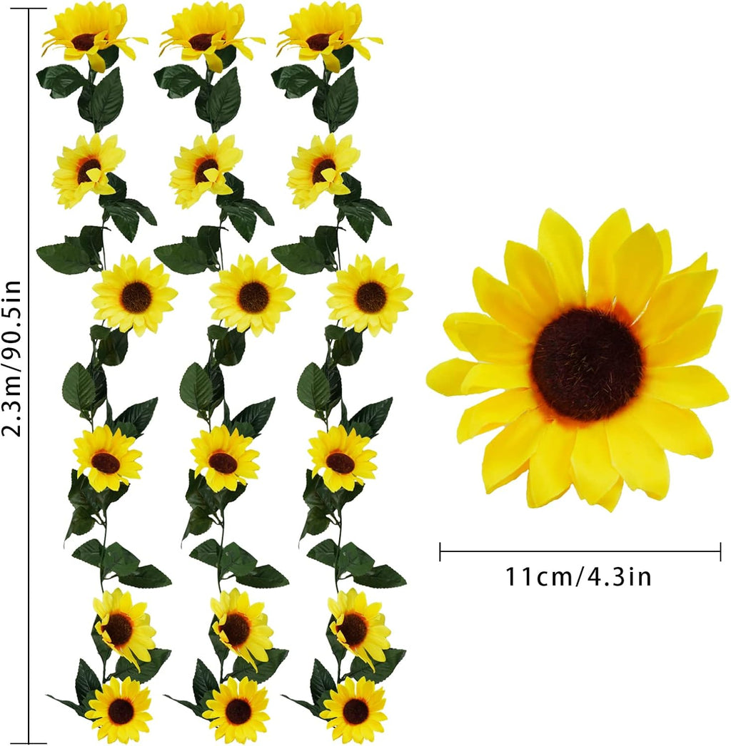 Girasoles artificiales con resistencia a los rayos UV para jardín, balcón y terraza - Medium