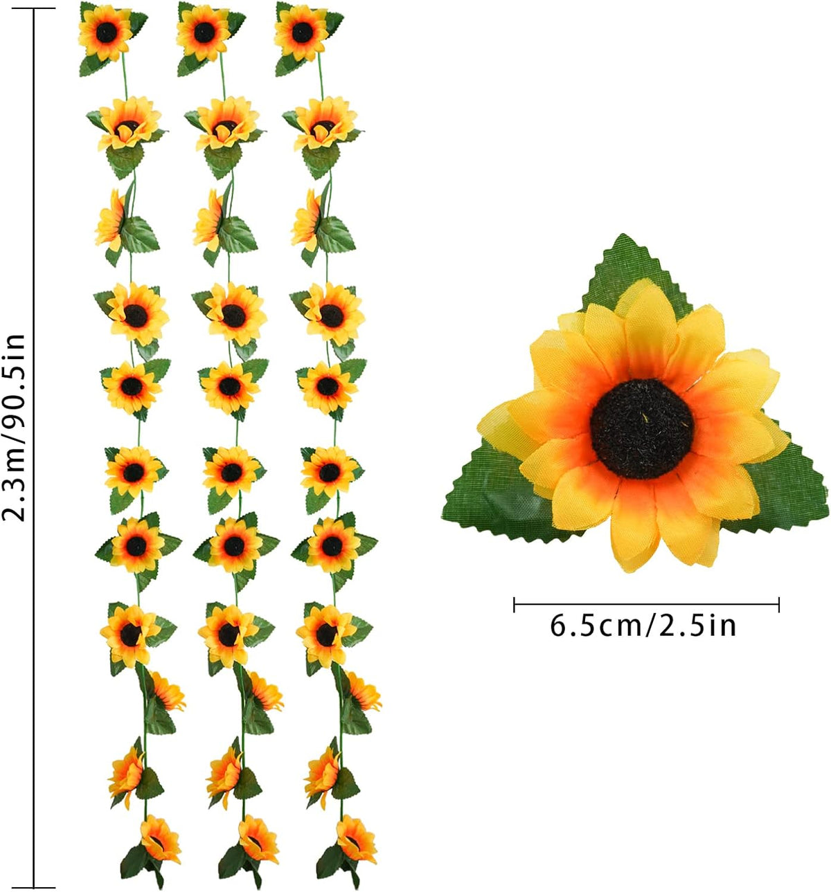 Girasoles artificiales con resistencia a los rayos UV para jardín, balcón y terraza