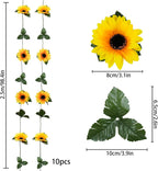 Girasoles artificiales con resistencia a los rayos UV para jardín, balcón y terraza