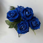 Rosas artificiales con resistencia a los rayos UV de 11" 50 piezas para jardín, balcón y terraza - Morado/azul