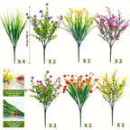 Arbusto artificial con resistencia a los rayos UV de 14" x 15" para jardín, balcón y terraza