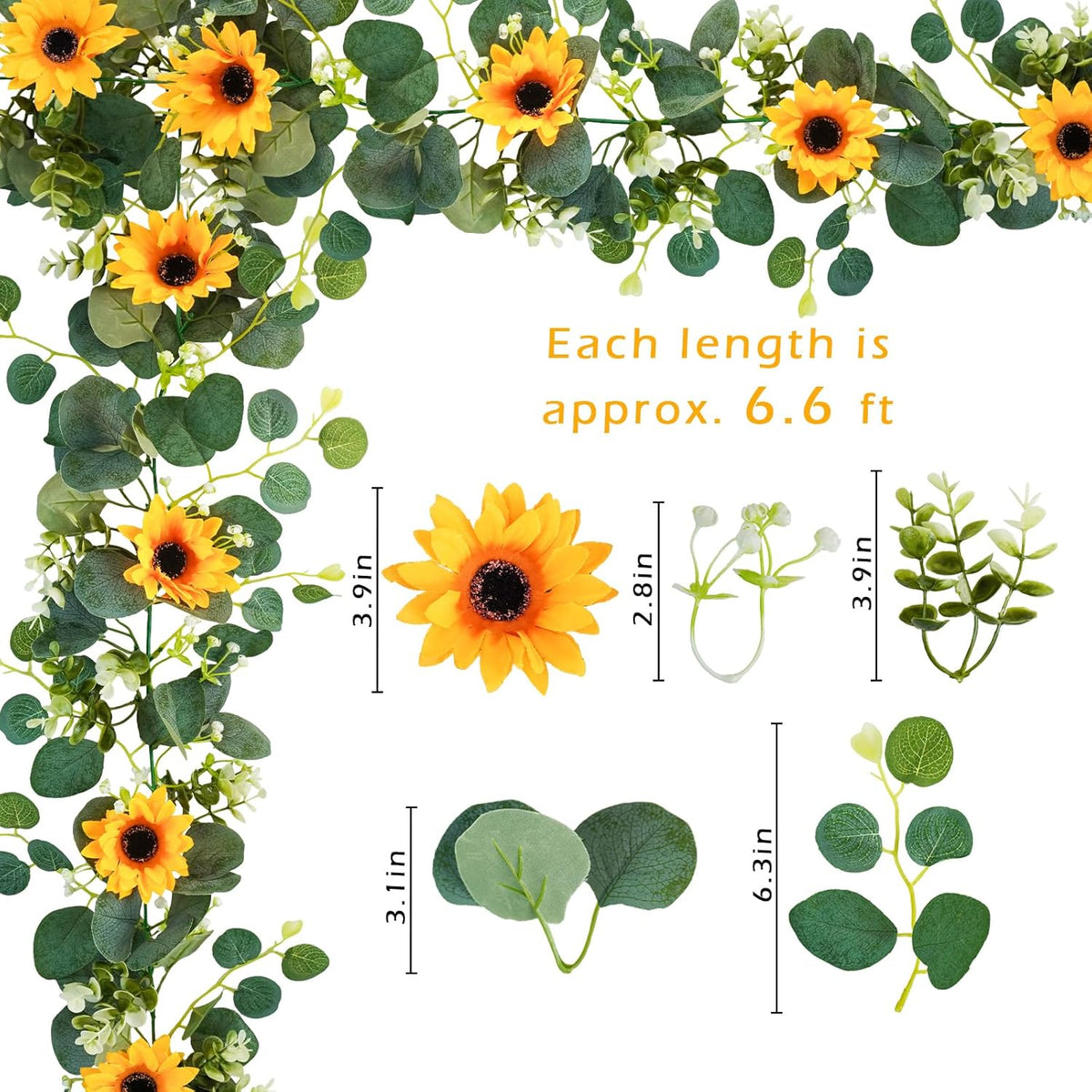 Girasoles artificiales con resistencia a los rayos UV para jardín, balcón y terraza