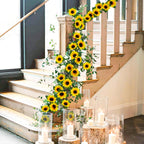 Girasoles artificiales con resistencia a los rayos UV para jardín, balcón y terraza