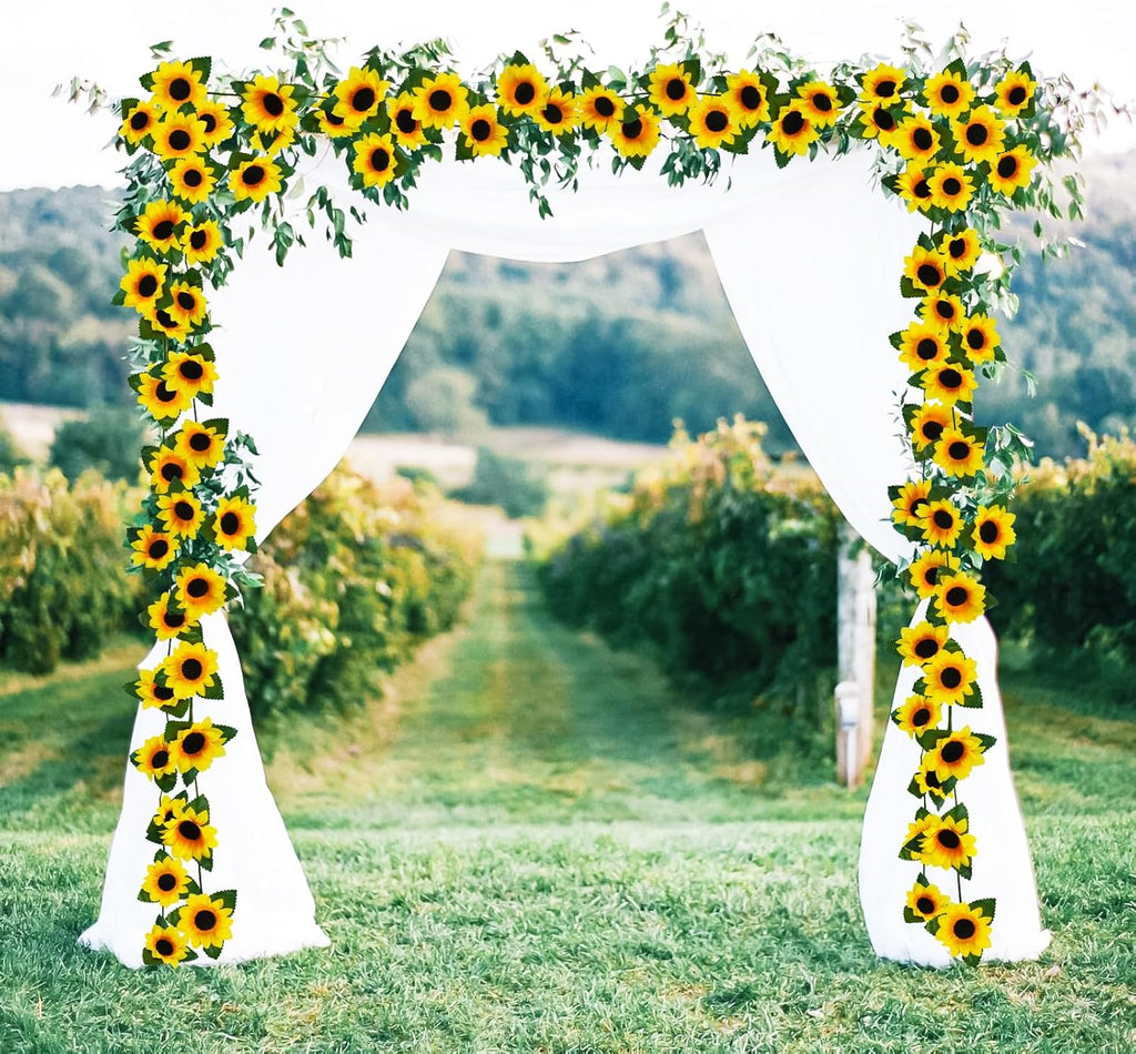 Girasoles artificiales con resistencia a los rayos UV para jardín, balcón y terraza