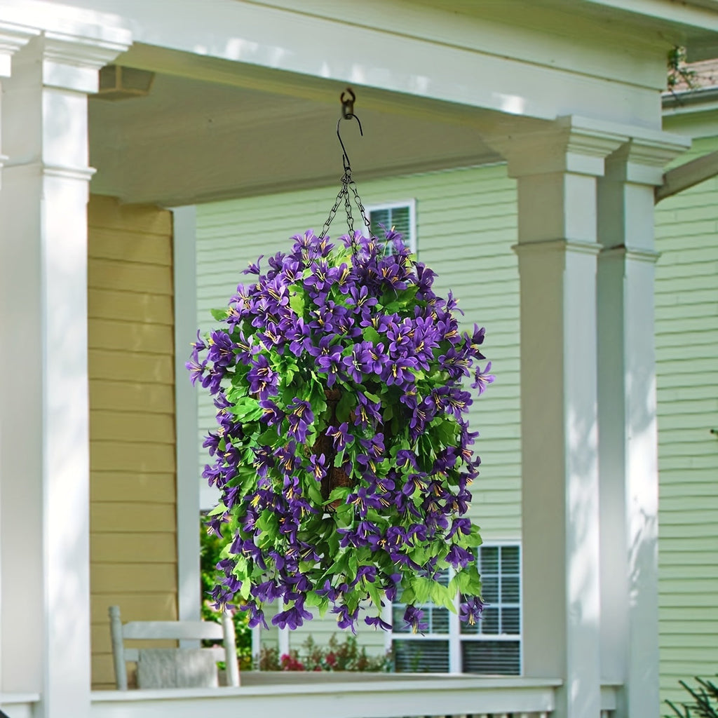 Orquídeas artificiales con resistencia a los rayos UV de 32" x 15" para jardín, balcón y terraza - Amarillo