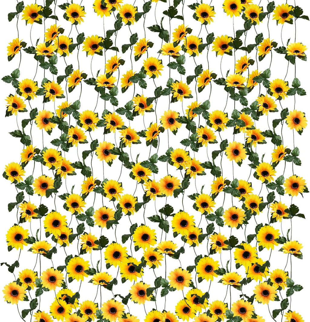 Girasoles artificiales con resistencia a los rayos UV para jardín, balcón y terraza