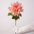 Dalias artificiales con resistencia a los rayos UV con tacto real de 23.6" para jardín, balcón y terraza - Naranja