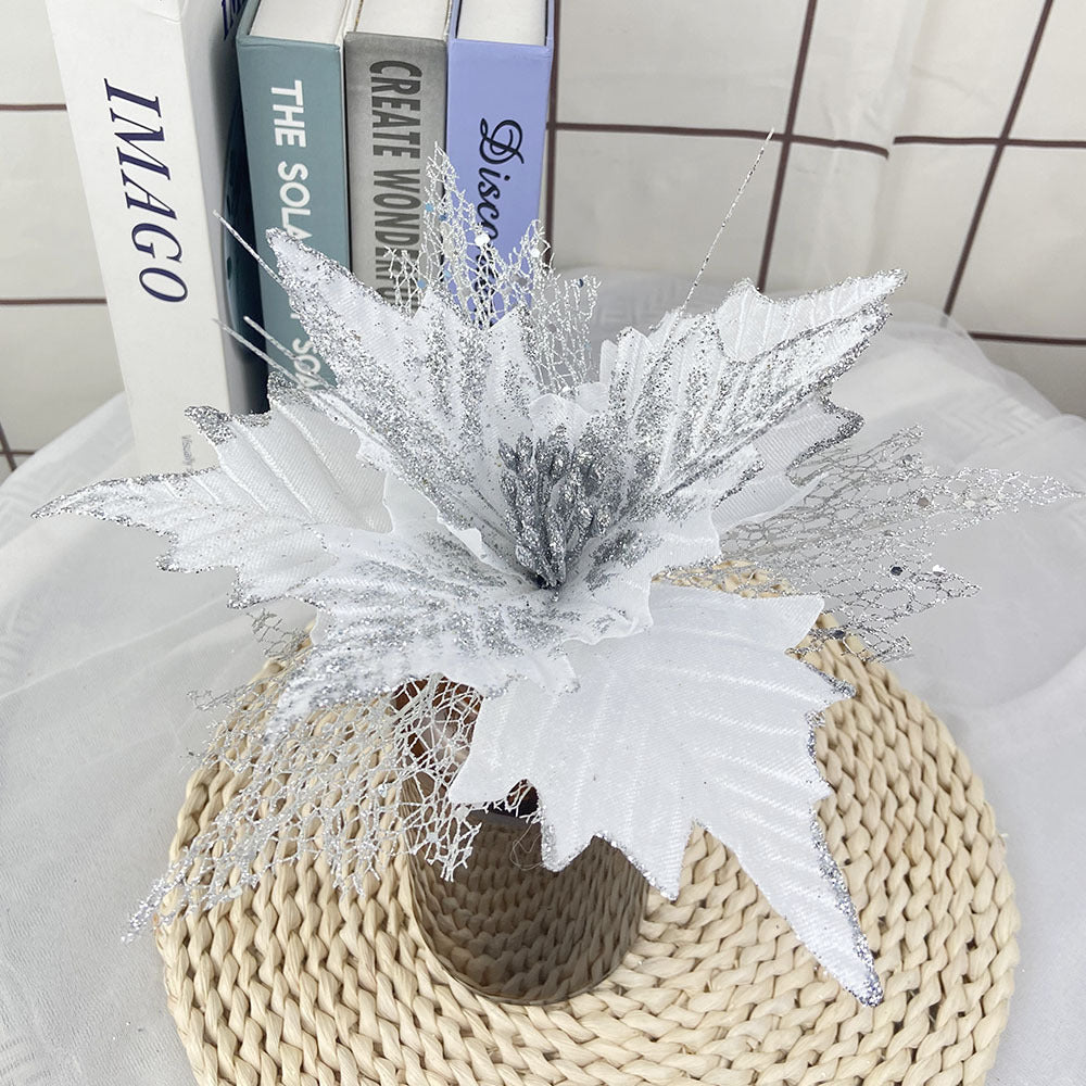 Flores de Pascua artificiales de 10" 5 piezas para bodas y eventos