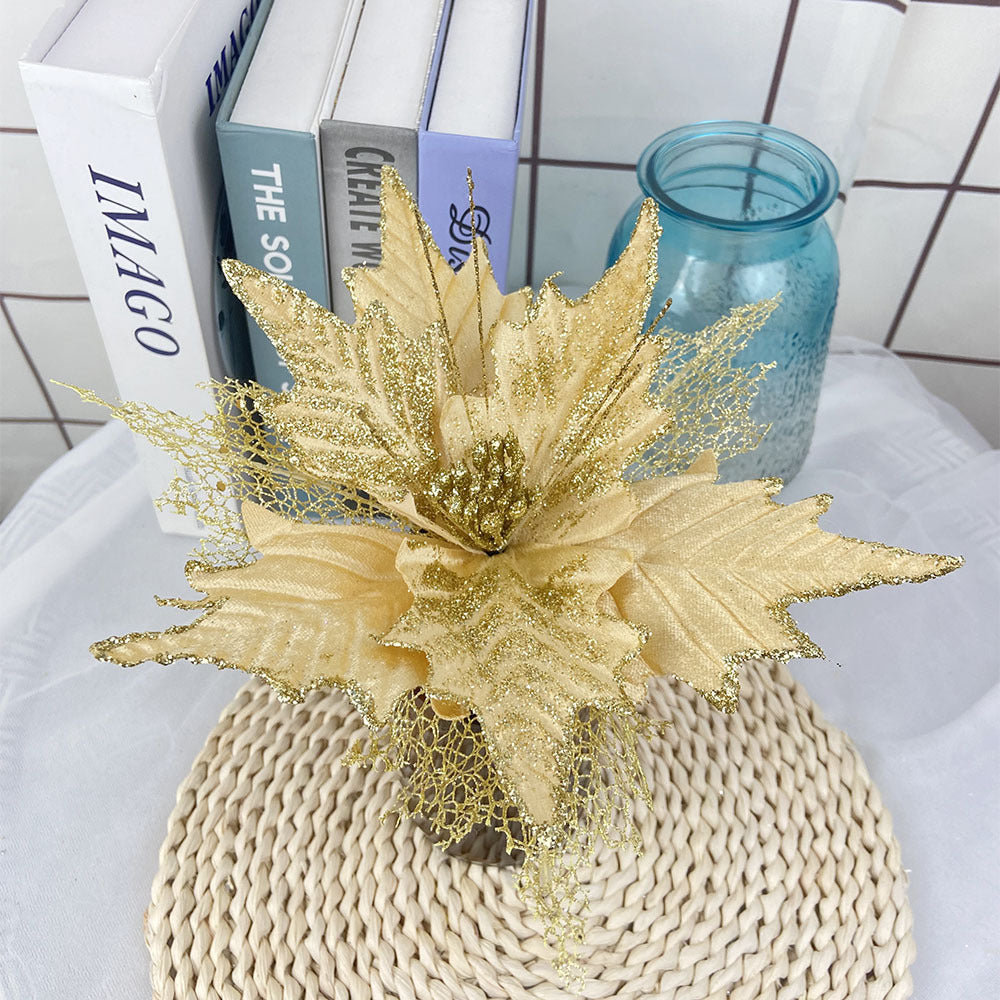 Flores de Pascua artificiales de 10" 5 piezas para bodas y eventos