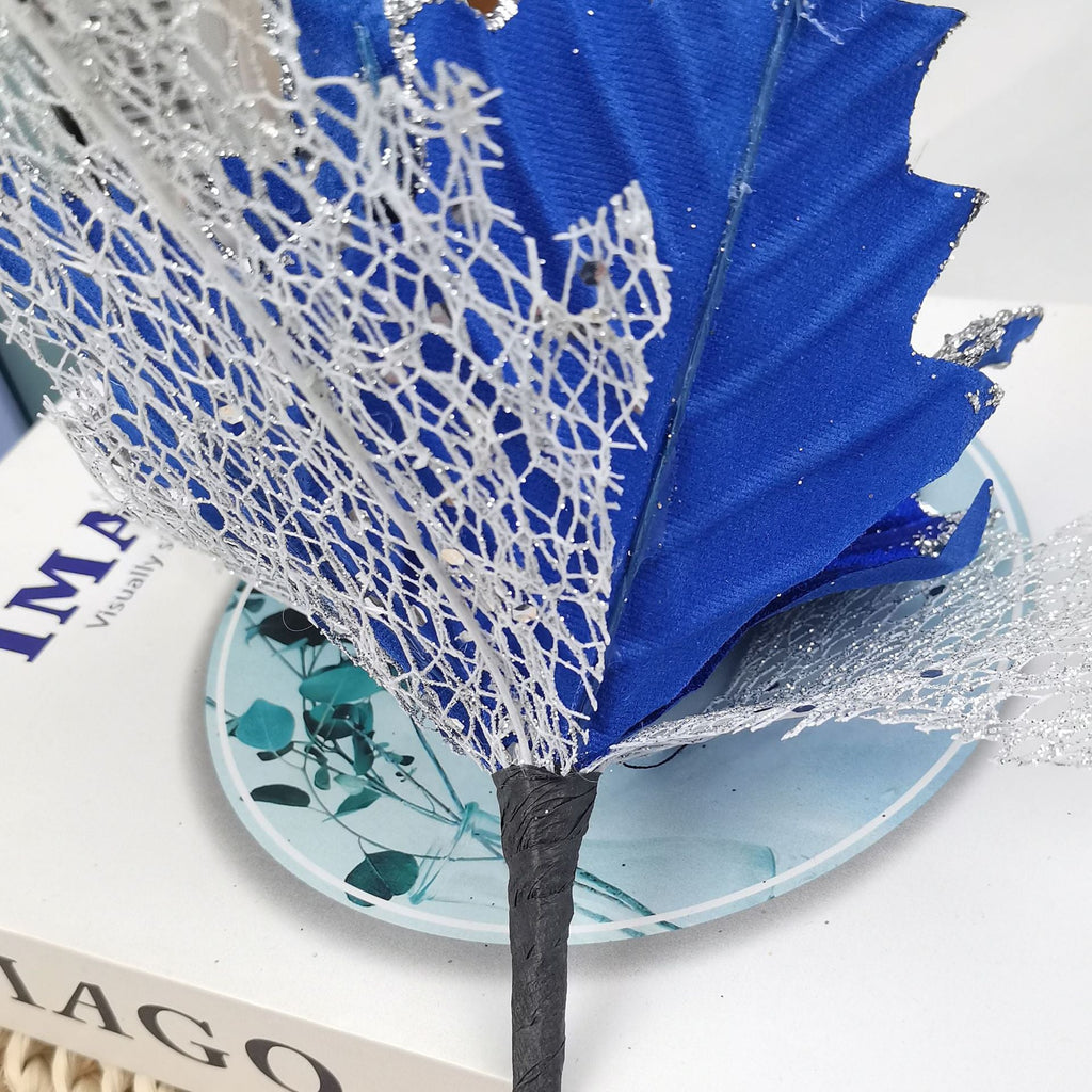 Flores de Pascua artificiales de 10" 5 piezas para bodas y eventos - Azul real