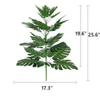 Hojas de monstera artificiales con resistencia a los rayos UV para jardín, balcón y terraza