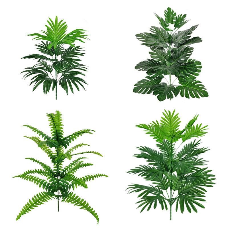 Hojas de monstera artificiales con resistencia a los rayos UV para jardín, balcón y terraza - Verde Fern