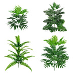 Hojas de monstera artificiales con resistencia a los rayos UV para jardín, balcón y terraza - Verde Fern